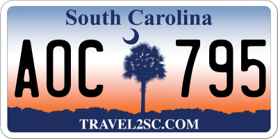 SC license plate AOC795