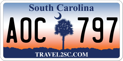 SC license plate AOC797