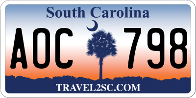 SC license plate AOC798