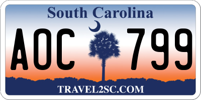 SC license plate AOC799