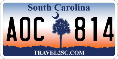 SC license plate AOC814