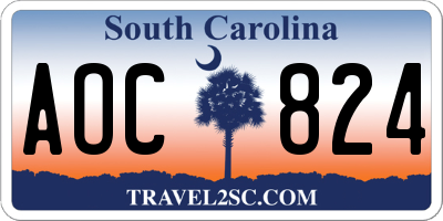 SC license plate AOC824