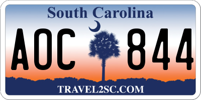 SC license plate AOC844
