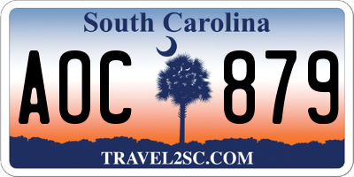 SC license plate AOC879