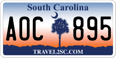SC license plate AOC895