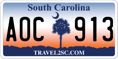 SC license plate AOC913