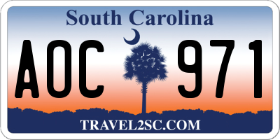 SC license plate AOC971