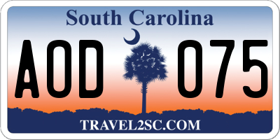SC license plate AOD075