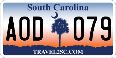 SC license plate AOD079