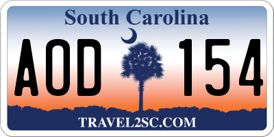 SC license plate AOD154