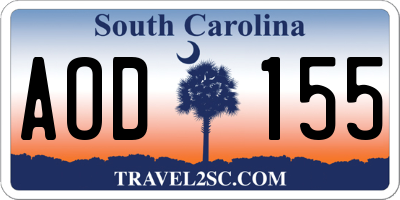 SC license plate AOD155