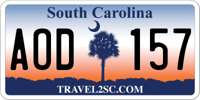 SC license plate AOD157