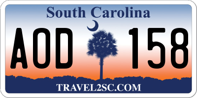 SC license plate AOD158