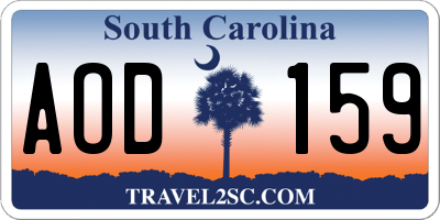 SC license plate AOD159