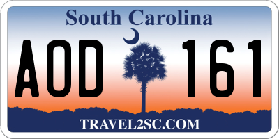 SC license plate AOD161