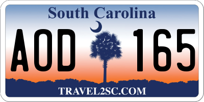 SC license plate AOD165