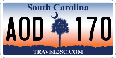 SC license plate AOD170