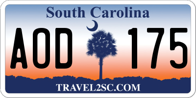 SC license plate AOD175