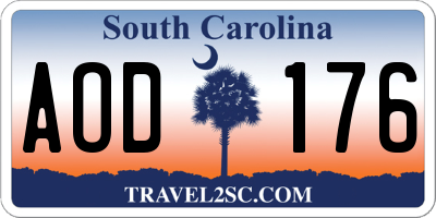 SC license plate AOD176