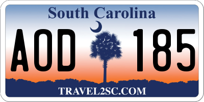 SC license plate AOD185