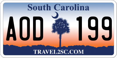 SC license plate AOD199