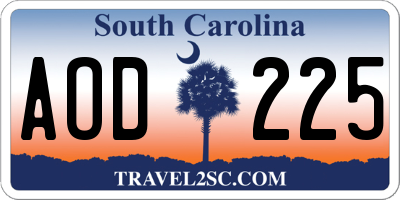 SC license plate AOD225