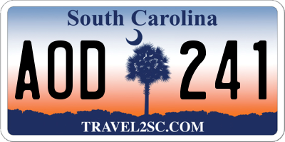 SC license plate AOD241