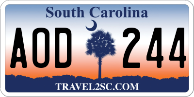 SC license plate AOD244