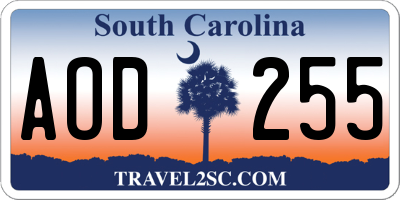 SC license plate AOD255