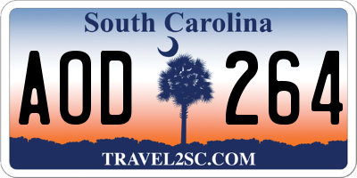 SC license plate AOD264
