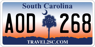 SC license plate AOD268