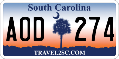 SC license plate AOD274