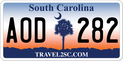 SC license plate AOD282
