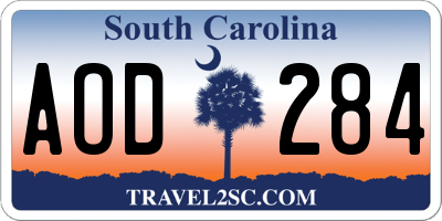 SC license plate AOD284