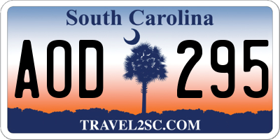 SC license plate AOD295