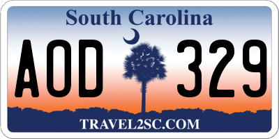 SC license plate AOD329