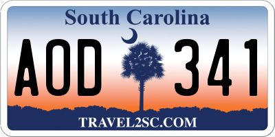 SC license plate AOD341