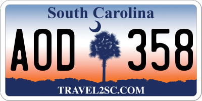 SC license plate AOD358