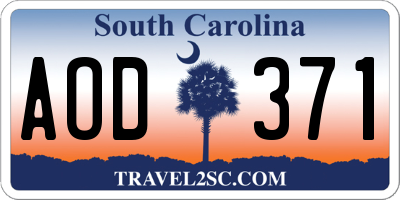SC license plate AOD371