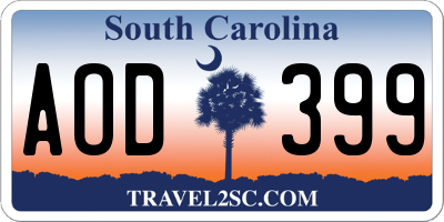 SC license plate AOD399