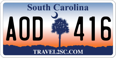 SC license plate AOD416