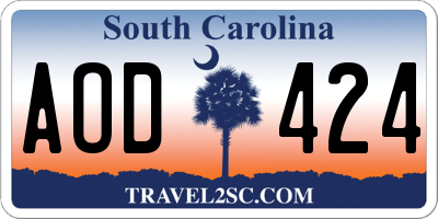 SC license plate AOD424