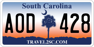 SC license plate AOD428