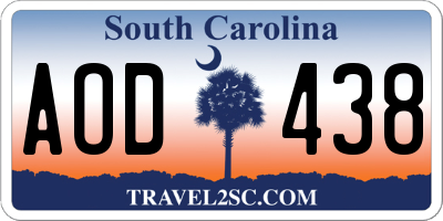 SC license plate AOD438