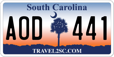 SC license plate AOD441