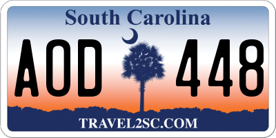 SC license plate AOD448