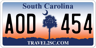 SC license plate AOD454