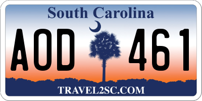 SC license plate AOD461