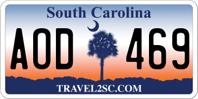 SC license plate AOD469