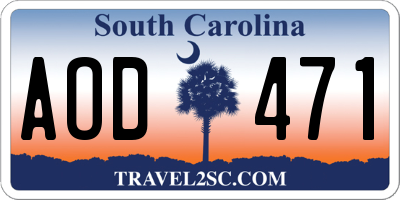 SC license plate AOD471